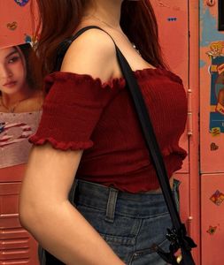Maroon Off-Shoulder Top Wear it and look slim