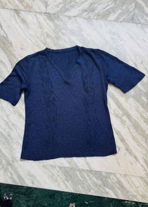 Chic Navy Blue Knitted Top