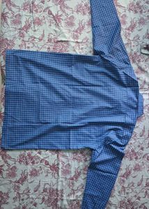 Men's Blue Plaid Button-Up Shirt