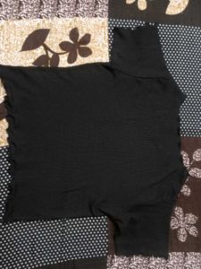 Black Ribbed Knit Top