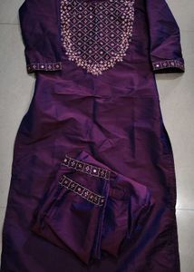 Elegant Purple Embroidered Kurta Set