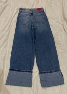 Zara Wide Leg Distressed Jeans