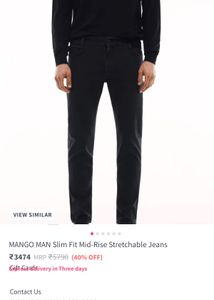 Mango Man Dark Wash Slim fit Jeans
