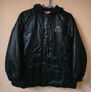 Black Hooded puffer jacket
