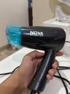Black Hair Dryer with Blue Accent