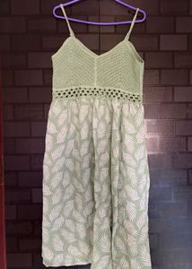 Boho  Leaf Print Midi Dress