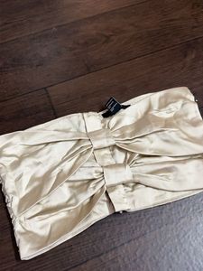 Elegant Cream Bow Detail Bandeau Top