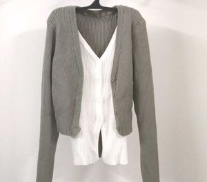 Ribbed Knit Cardigan & Camisole Set