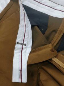 Brown Flat-Front Chino Pants