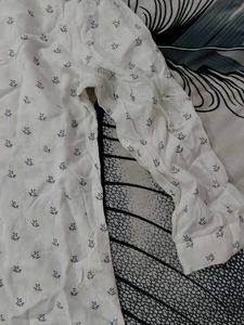 Chic White Printed Long Sleeve Top