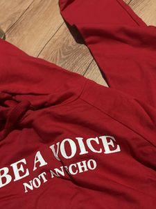 Red "Be A Voice" cropped Hoodie