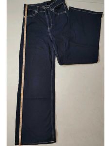H&amp;M Dark Blue Wide Twill Leg Trousers