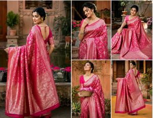 Vibrant Pink Silk Saree
