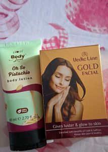 Plum Body Lotion &amp; Vedic Line Gold Facial Kit