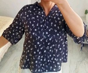 Floral Print Button-Down Shirt