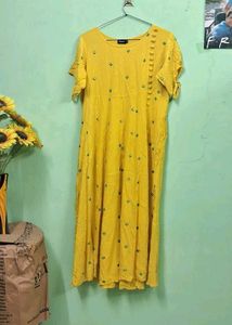 Vibrant Yellow Kurti Dress