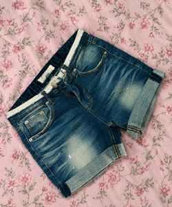 Distressed Denim Shorts