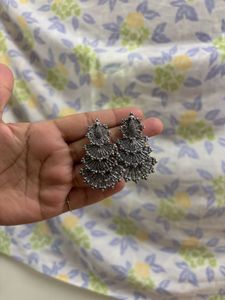 Silver Tone Drop Earrings
