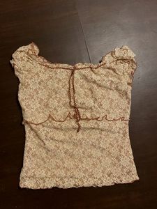 Lace Trimmed Crop Top