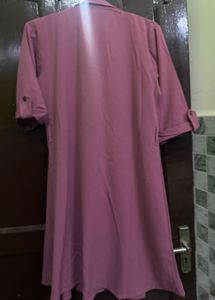 Elegant Pink Shirt Dress