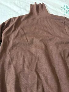Brown Turtleneck Long Sleeve Sweater
