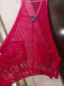 Cut Work Net Shrug Over Top