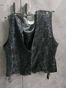 Embellished Black Vest
