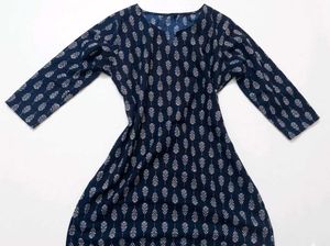 Stylish Navy Blue Printed short Kurti