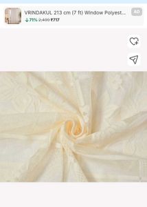Cream Net Top Curtains size L 82 B 48