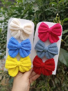 Handmade Crochet Bow Hair Clip
