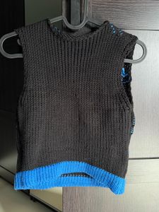 Black and Blue Sweater Vest