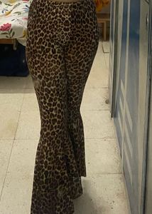 animal printed girl flared pants