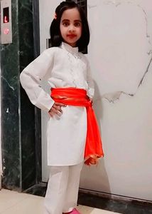 Adorable White Kurta Set for Girls