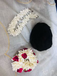 Traditional Hair Bun with Floral Garland