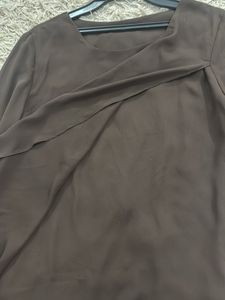 Elegant Brown Long Sleeve Top