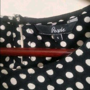 Chic Polka Dot Cold Shoulder Top