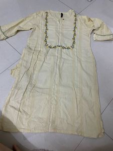 Yellow Embroidered Kurta