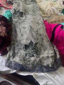 Elegant Pink Paisley Print Saree combo