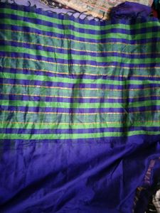 Elegant Blue &amp; Green Saree