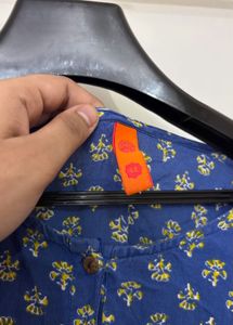 Blue Floral Print Kurta