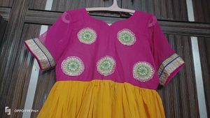 Vibrant Pink & Yellow Ethnic Kurta