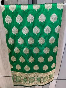 Stunning Green Banarasi Silk Saree