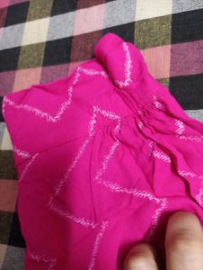 Stylish Pink Chevron Kurta Set