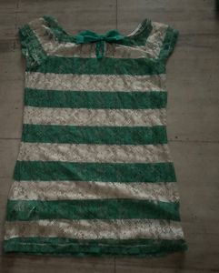 Striped Lace Top