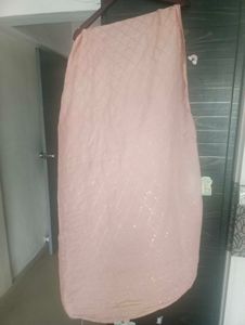 sequin peach duppatta
