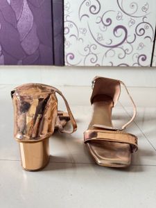 Rose Gold Block Heel Sandals