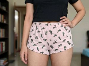 Cute Cactus Print Sleep Shorts