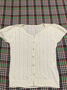Cream Knit Button-Up Cardigan