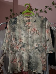 Elegant Floral Print Blouse