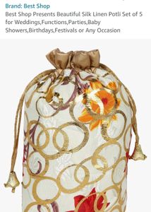 Silk Linen Potli Set of 2